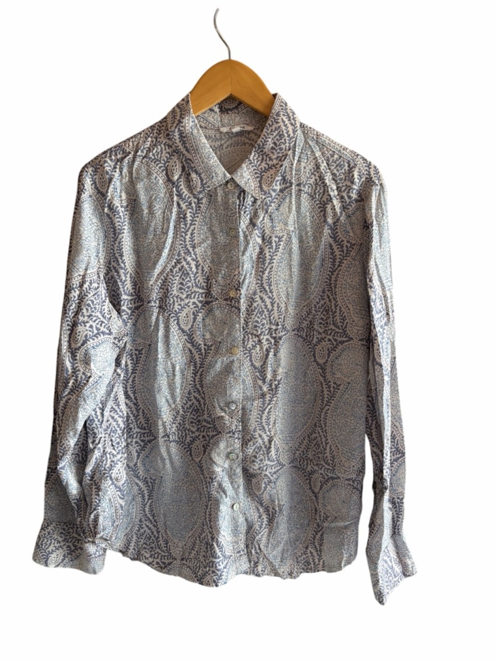 Splendid Collection Mackenzie Paisley Long Sleeve Button Up Blouse Size Medium - Picture 3 of 9